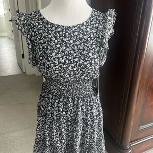 Emerald Sundae Black and White Floral Dress